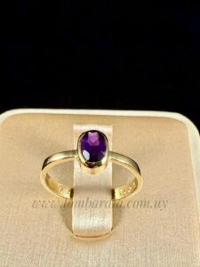 Anillo Oro 18k Amatista Natural.